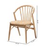 Baxton Studio Kobe MidCentury Modern Natural Brown Finished Wood and Rattan Dining Chair 224-12834-ZORO